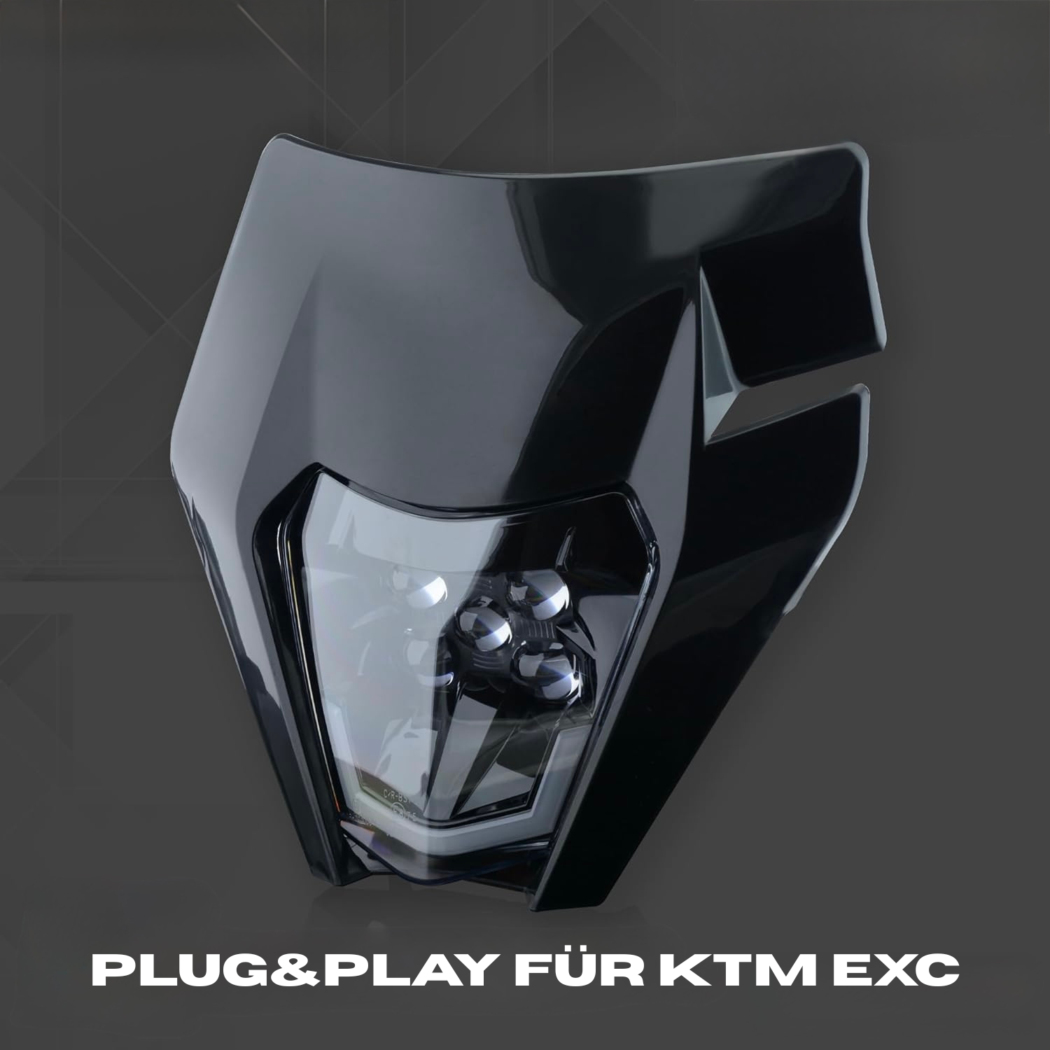 Schwarzer LED Scheinwerfer für KTM EXC/SMCR Plug & Play